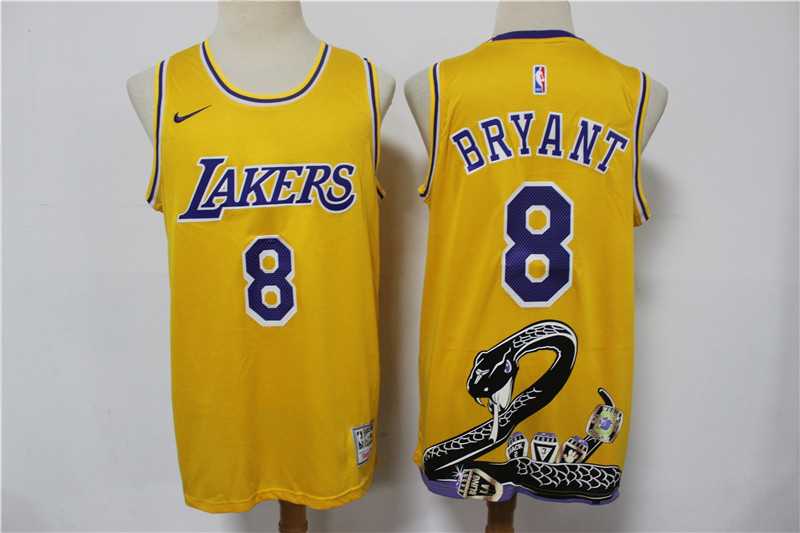 Lakers 8 Kobe Bryant Yellow Nike Swingman Fashion Jersey,We sell and wholesale Lakers 8 Kobe Bryant Yellow Nike Swingman Fashion Jersey on line form chian!